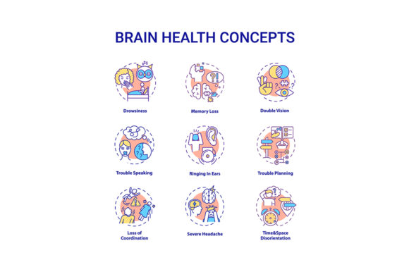 Download Brain Health Concept Icons Set - Premium Bundle