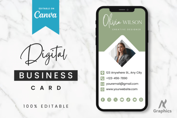 Download New Green Digital Business Card Template - Template Collection