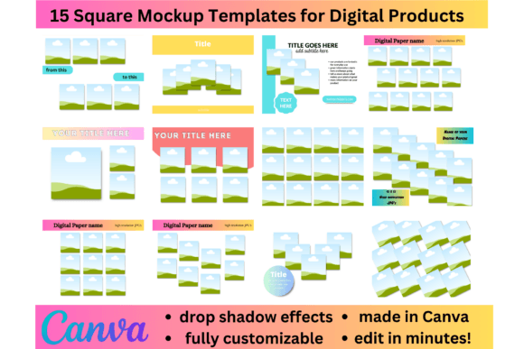 Download Square Paper Mockup Templates Canva - Template Collection