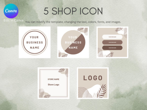 Download Boho Etsy Shop Icon Templates Canva - Template Collection