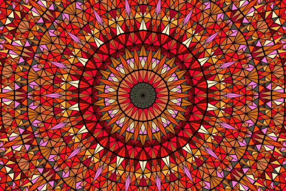 Download Round Triangle Mosaic Mandala Background - Round Collection