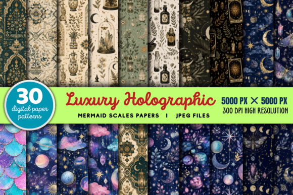 Download Luxury Holographic Mermaid Scales Papers - Graphic Collection