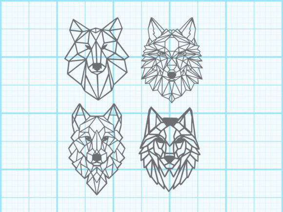 Download Wolf Head Geometrical Design - Geometrical Collection