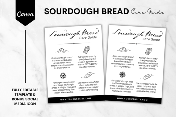 Download Sourdough Bread Care Card Template 4 - Template Collection