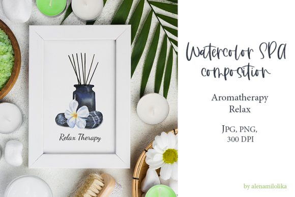 Download Watercolor SPA Composition. Aromatherapy - Aromatherapy Collection