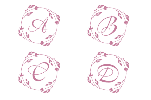 Download Set Monogram Flower Ornament Graphic - Graphic Collection