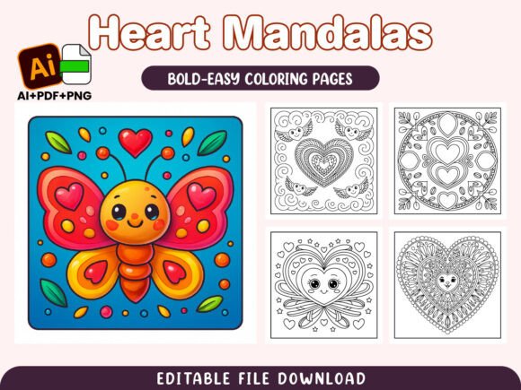 Download Heart Mandalas Intricate Coloring Pages - Premium Resources