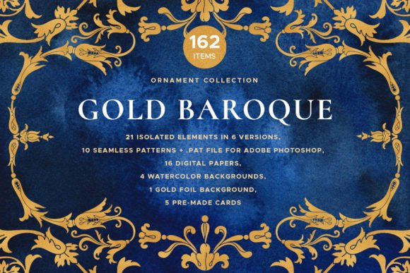 Download Gold Baroque Ornament Graphic Collection - Graphic Collection