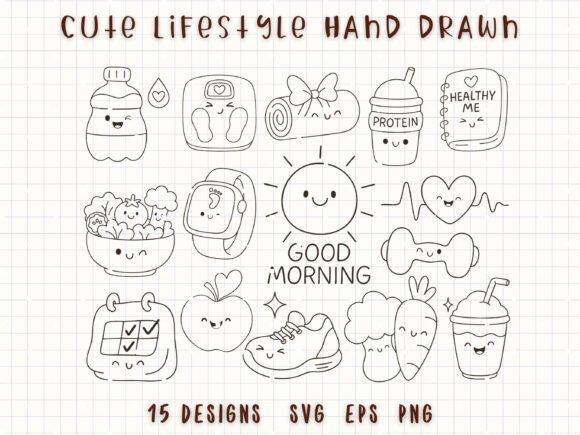Download Lifestyle Healthy SVG Fitness Doodle - Fitness Collection