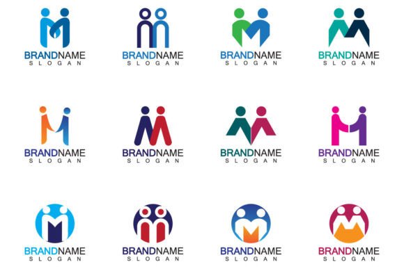 Download M Letter People Concept Logo Template - Template Collection
