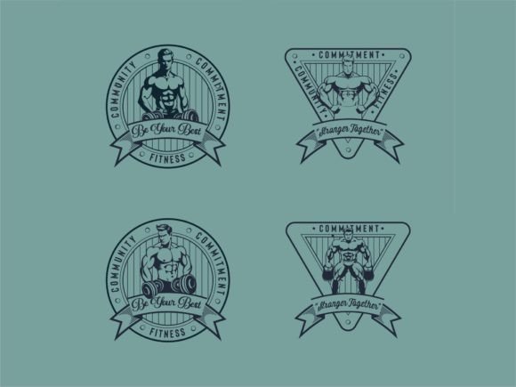 Download Vintage Fitness Logotype Stamp Badge - Fitness Collection