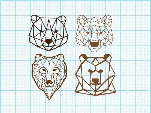 Download Bear Head Geometrical Design - Geometrical Collection