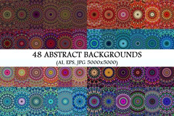 Download 48 Mosaic Mandala Backgrounds - Round Collection