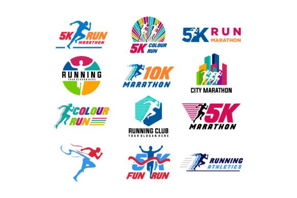 Download Run Sport Club Logo Templates Set - Template Collection