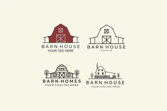 Download Barn House Set Bundle Icon Logo Template - Template Collection
