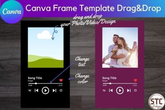 Download Music Player Canva Frame Template Mockup - Template Collection