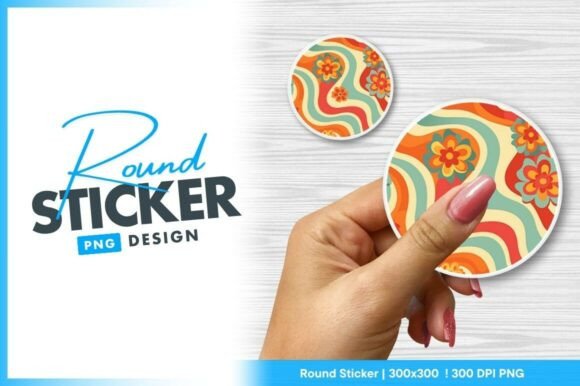 Download Retro Flower Power Circular Graphic - Graphic Collection