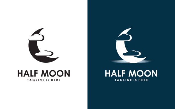 Download Moon Logo Template in Flat Style - Template Collection