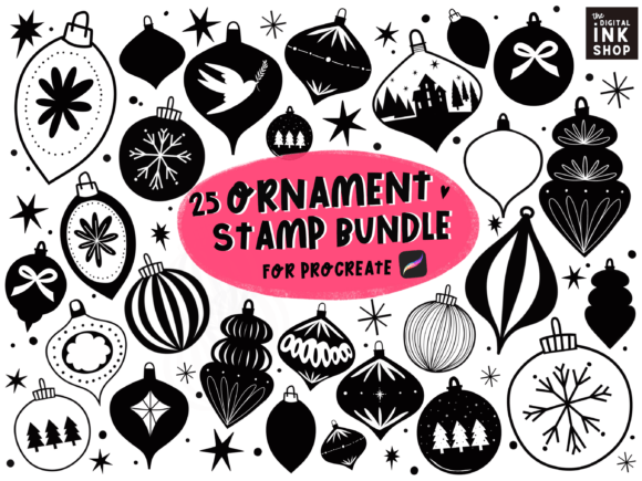 Download Procreate Ornament Graphic Stamps + Text - Graphic Collection