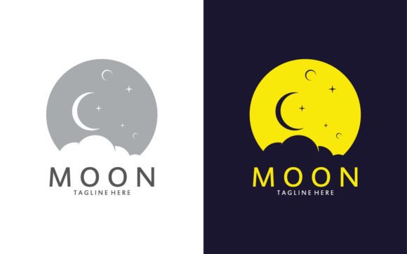 Download Moon Logo Template in Flat Style - Template Collection