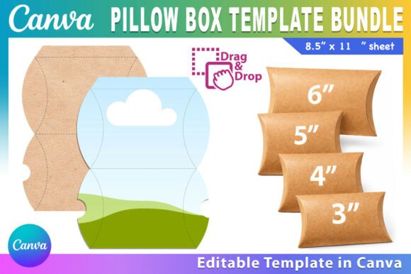 Download Editable Pillow Box Template Bundle - Template Collection